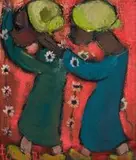 Caring by Frans Claerhout, oil on board, sold Jun 2018