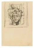 Christ Head (Preparatory Drawing) by Alexis Preller, charcoal on paper, sold Jun 2018