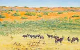 Zakkie Eloff, Landscape with Gemsbok, oil on canvas