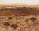 Jane Tully Heath, Near Estcourt, Winter, oil on board