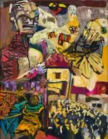 Nhlanhla Xaba, History and Geography, oil on canvas