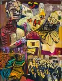 Nhlanhla Xaba, History and Geography, oil on canvas