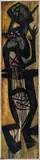 Totem Figure by Cecil Skotnes, incised and painted wood panel, sold Jun 2018