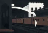 Fred Page, Waiting for the Train, acrylic on board