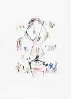 Ernest Mancoba, Man, colour lithograph