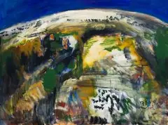 Nico Roos, Abstract Landscape, oil on canvas