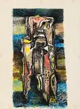 Jack Heath, Siren Rock, Indian ink, coloured inks and watercolour on watercolour paper