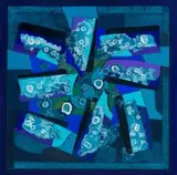 George Boys, Blue Abstract Composition, oil on board