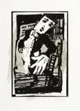 Drawings for Lulu, Countess Geshwitz-Dancing Puppet with Mask by William Kentridge, 2016, linocut and ink wash, sold Jun 2018