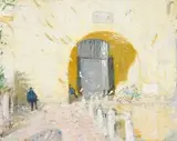 William Nicholson, Alcázar Estrade, Sevilla, oil on canvasboard