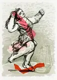 William Kentridge, Dancer in Red Sash, screenprint