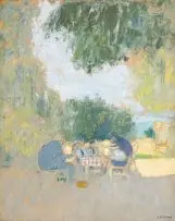 Édouard Vuillard, Goûter en plein air (Tea in the open air), oil on board