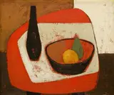 Erik Laubscher, Still Life with Bowl and Vessel, oil on board