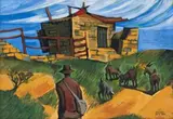 Peter Clarke, Goatherd, oil on canvasboard