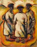 Gerard Sekoto, Ndebele Women, oil on canvas