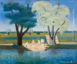 Maurice van Essche, La Seine à Bougival Rivière, oil on canvas