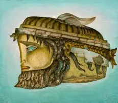 Alexis Preller, Poseidon, intaglio, oil on fibre glass
