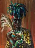 Vladimir Tretchikoff, Witch Doctor, oil on canvas, in the artist’s frame