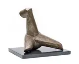 Edoardo Villa, Single Figure, bronze with a brown and cream patina, mounted on a marble base