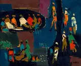 Late Afternoon by Walter Battiss, oil on canvas, sold Jun 2018