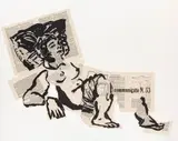 Olympia (53) by William Kentridge, 2007, hand lithograph and collage, sold Feb 2018