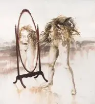 Baubo on the Shore (The Unforgetting of Being) by Minnette Vári, ink and oil on paper, offered Feb 2018