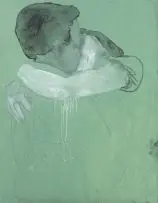 Lisa Brice, Untitled, gesso and water soluble crayon on canvas