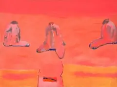 Robert Hodgins, Stones in a Pink Field, oil on canvas