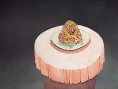 Penny Siopis, Cake, 1982, oil and found objects on canvas