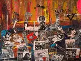 Blessing Ngobeni, Oppressed and Shall Rise, mixed media and collage on canvas