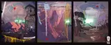 Wayne Barker, In God We Trust, triptych, 2015, mixed media on canvas