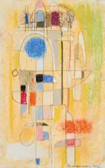 Ohne Titel by Max Ackermann, Pastell auf Maschinenbütten, sold Nov 2015