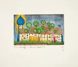Friedensreich Hundertwasser, Bärnbacher Andacht - Im Sommer, Radierung und Farbaquatinta auf Velin