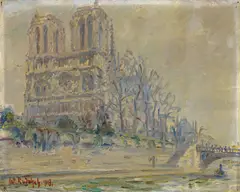 Wilhelm Rudolph, Notre Dame in Paris, Öl auf Leinwand