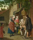 Jan Josef d.Ä. Horemans, Vor dem Wirtshaus, Öl auf Leinwand