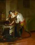Januarius Zick, In der Schlossküche, Öl auf Leinwand