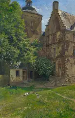 "Ein stiller Winkel" by Fritz von Wille, Öl auf Leinwand, sold May 2016