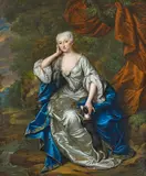 Matthys Verheijden, Porträt der Jacoba Wilhelmina van Gheel van Spanbroeck mit Hündchen, Öl auf Leinwand
