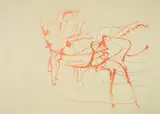 Ohne Titel (Hirsch und Sonne) by Joseph Beuys, Farblithografie auf graugrünem Bütten, sold Nov 2015