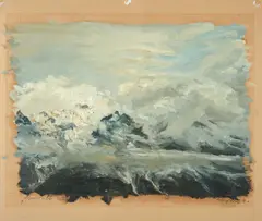 "Alpenstück 12/XI" by Ralph Fleck, Öl auf braunem Packpapier, sold Nov 2015