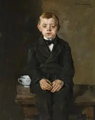 Thomas Baumgartner, Der Page Piccolo des Hotels Stadt Gotha in Dresden, Öl auf Leinwand