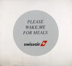 Daniel Pflumm, Ohne Titel (Please wake me for meals - swissair), Farbserigrafie auf Aluminium, poliert