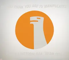 Daniel Pflumm, Ohne Titel (Do you think you are TV manipulated? ...), Farbserigrafie auf Aluminium, mattiert