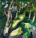 "Wald" by Klaus Fußmann, 1988, Öl auf Leinwand, sold Nov 2016