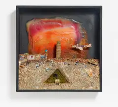 HA Schult, "Sorry Leonardo", 1984, Mischtechnik (u.a. Farbe, Kunststoff, Papier, Metall)