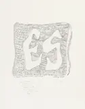 Mary Bauermeister, Es regnet. Wer regnet?, 1979, Radierung auf Hahnemühle (Wasserzeichen)