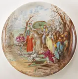 Evdokim Alekseevich Egorov, A Falconry Scene in Old Russian -, Painted porcelain plaque