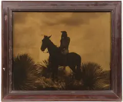 The Scout-Apache - by Edward S. Curtis, Orotone, sold Dec 2022
