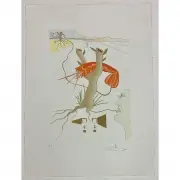 Salvador Dalí, Le Telephone from Hommage a Leonardo da Vinci (Great Inventions), engraving