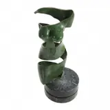 Manfred Karl Eberhardt, Female Nude in Green Ribbons, bronze